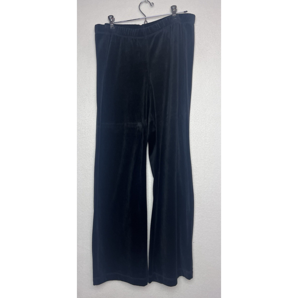Additions by Chico's Women's Velvet Black Stretch Waist Pants Size 1 (Med)